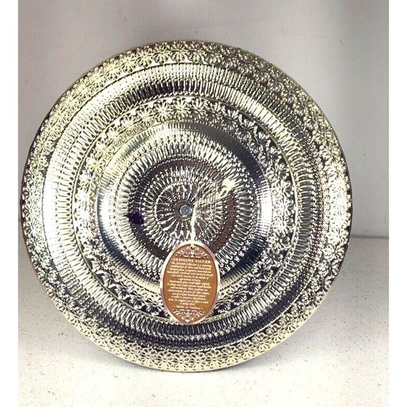 Argent Handmade Purple Silver Glass 2 Tier Serving Tray Stand Made in Turkey - Picture 11 of 15